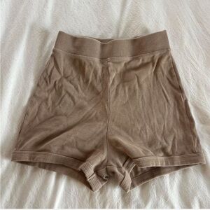 Zara Ribbed Beige Shorts